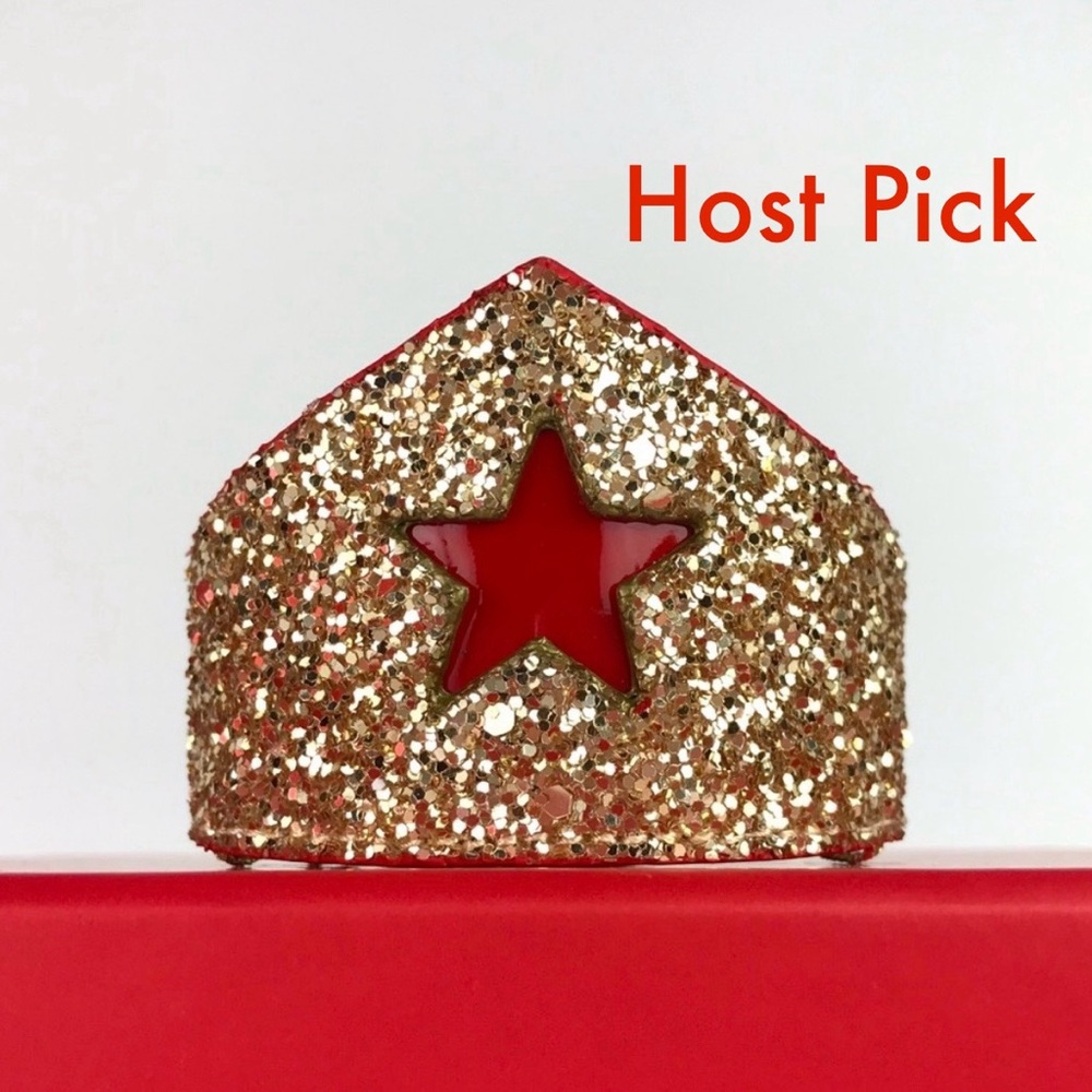 MOSHIQA Gold Glitter Star Crown Tiara Pet Cat Dog Hat Elastic Chihuahua Holiday